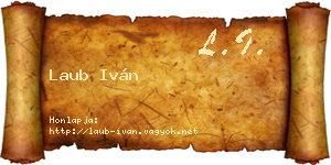 Laub Iván névjegykártya